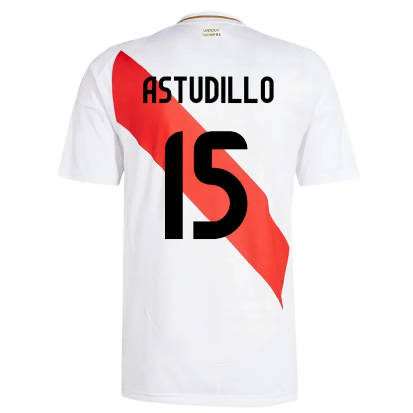Danxen Męski Peru Julinho Astudillo #15 Biały Domowa Koszulka 24-26 Koszulki Klubowe