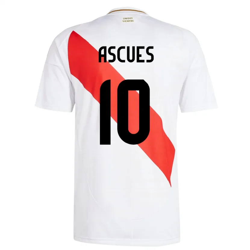 Danxen Męski Peru Adrián Ascues #10 Biały Domowa Koszulka 24-26 Koszulki Klubowe