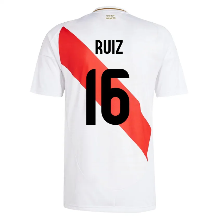 Danxen Męski Peru Birka Ruiz #16 Biały Domowa Koszulka 24-26 Koszulki Klubowe