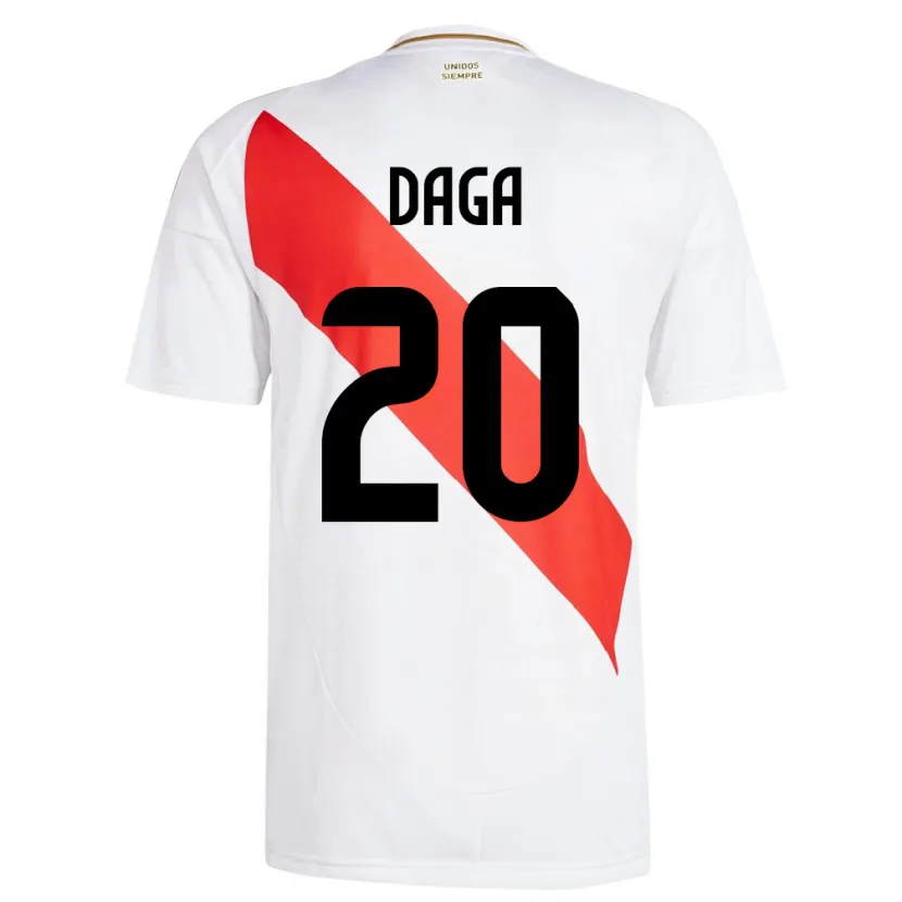 Danxen Męski Peru Azucena Daga #20 Biały Domowa Koszulka 24-26 Koszulki Klubowe