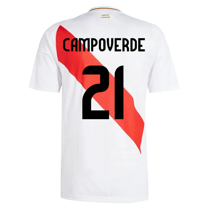 Danxen Męski Peru Luz Campoverde #21 Biały Domowa Koszulka 24-26 Koszulki Klubowe