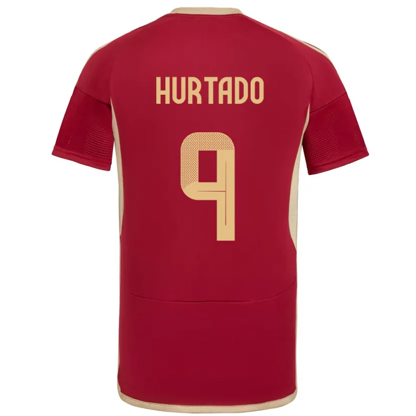 Danxen Męski Wenezuela Jan Hurtado #9 Burgundia Domowa Koszulka 24-26 Koszulki Klubowe