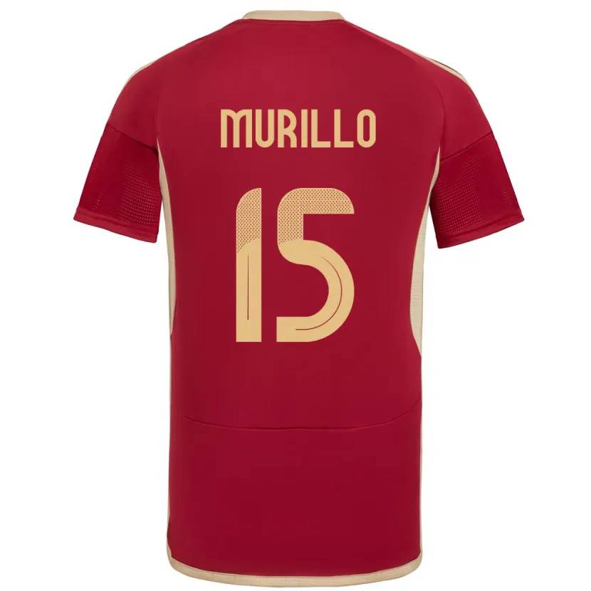 Danxen Męski Wenezuela Jhon Murillo #15 Burgundia Domowa Koszulka 24-26 Koszulki Klubowe