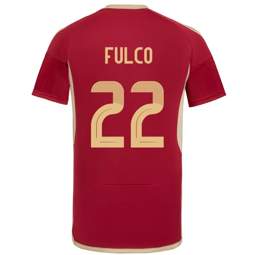 Danxen Męski Wenezuela Pedro Fulco #22 Burgundia Domowa Koszulka 24-26 Koszulki Klubowe