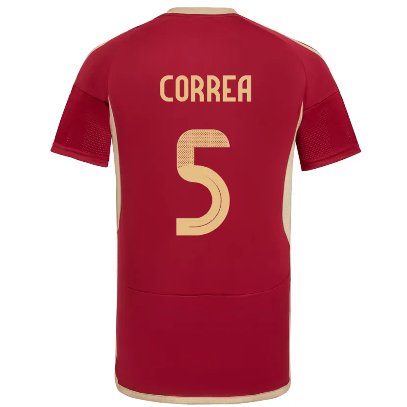 Danxen Męski Wenezuela José Correa #5 Burgundia Domowa Koszulka 24-26 Koszulki Klubowe
