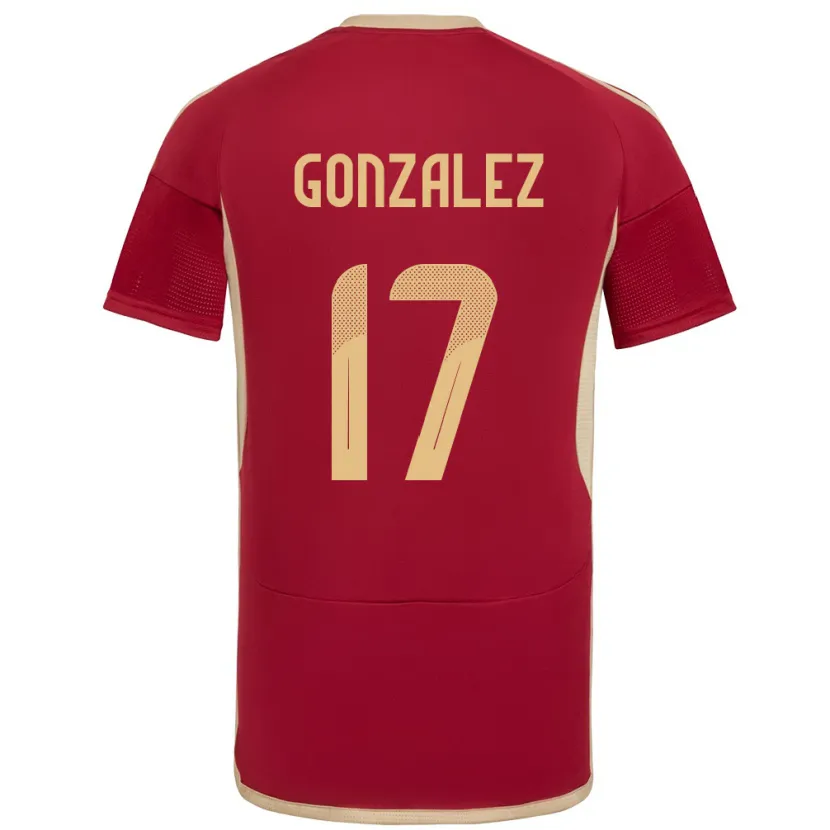 Danxen Męski Wenezuela Mayken González #17 Burgundia Domowa Koszulka 24-26 Koszulki Klubowe