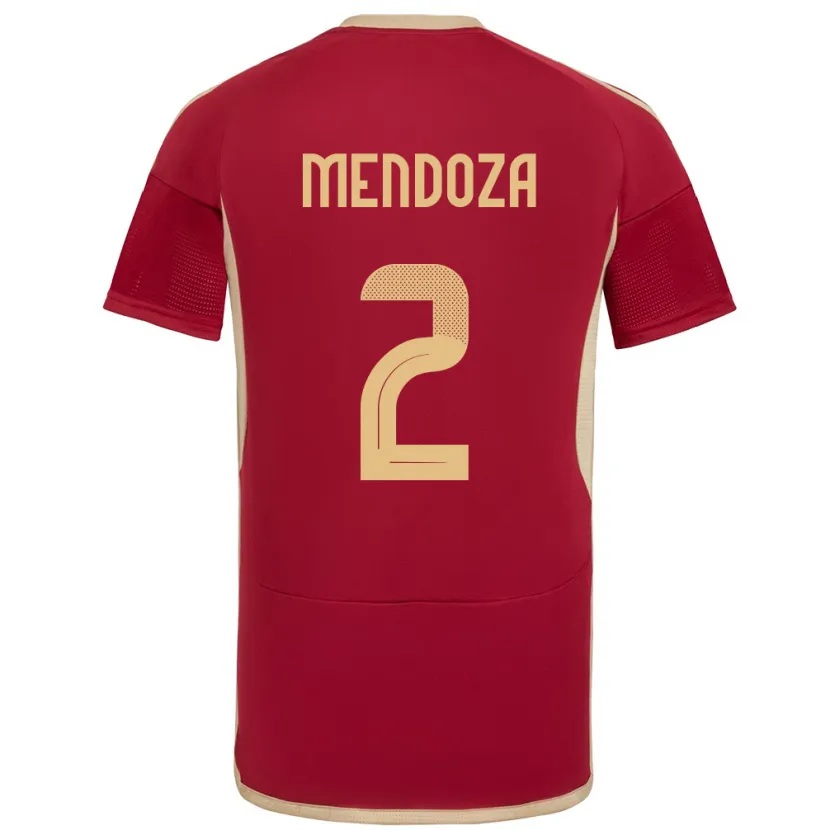 Danxen Męski Wenezuela Rafanny Mendoza #2 Burgundia Domowa Koszulka 24-26 Koszulki Klubowe