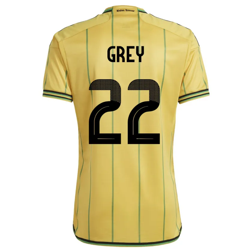 Danxen Męski Jamajka Mireya Grey #22 Żółty Domowa Koszulka 24-26 Koszulki Klubowe