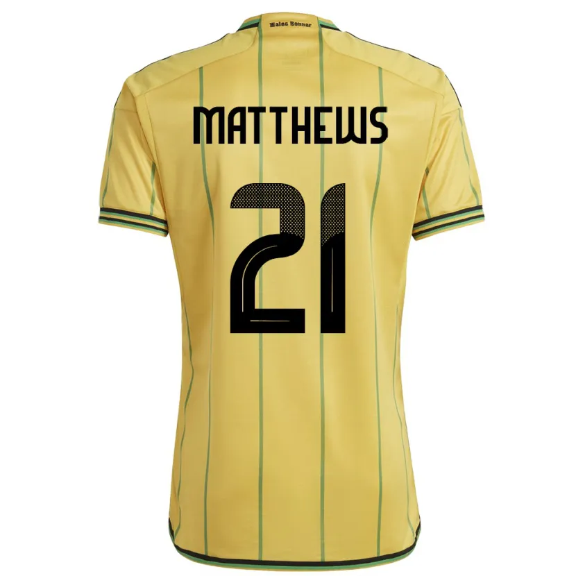 Danxen Męski Jamajka Cheyna Matthews #21 Żółty Domowa Koszulka 24-26 Koszulki Klubowe