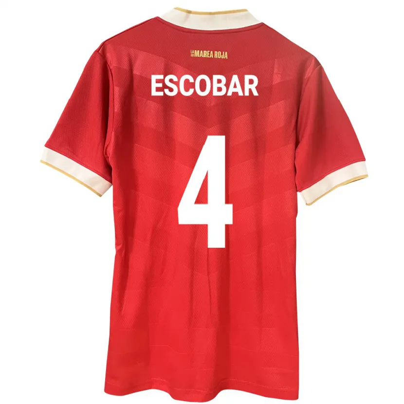 Danxen Męski Panama Fidel Escobar #4 Czerwony Domowa Koszulka 24-26 Koszulki Klubowe