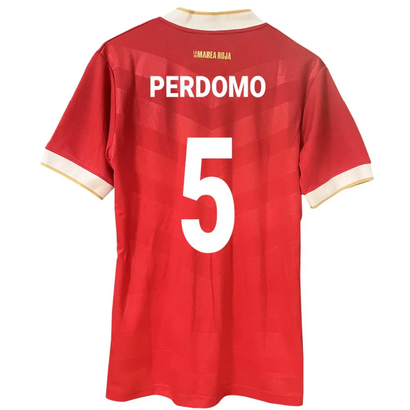 Danxen Męski Panama Reyniel Perdomo #5 Czerwony Domowa Koszulka 24-26 Koszulki Klubowe