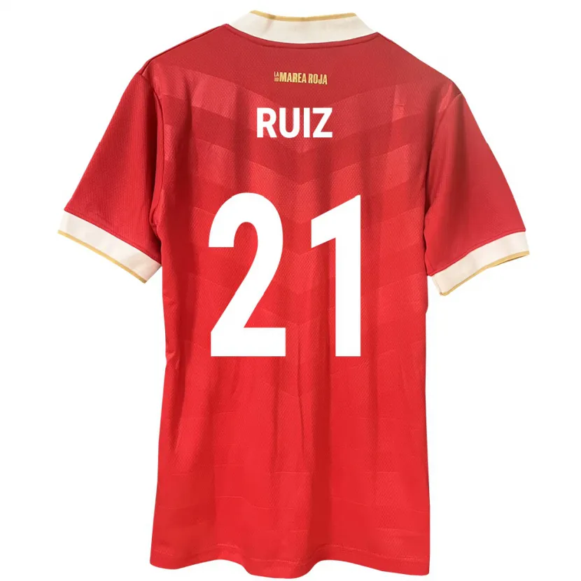Danxen Męski Panama Alberto Ruiz #21 Czerwony Domowa Koszulka 24-26 Koszulki Klubowe