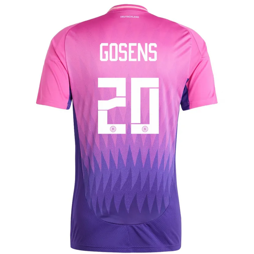 Danxen Męski Niemcy Robin Gosens #20 Różowy Fiolet Wyjazdowa Koszulka 24-26 Koszulki Klubowe