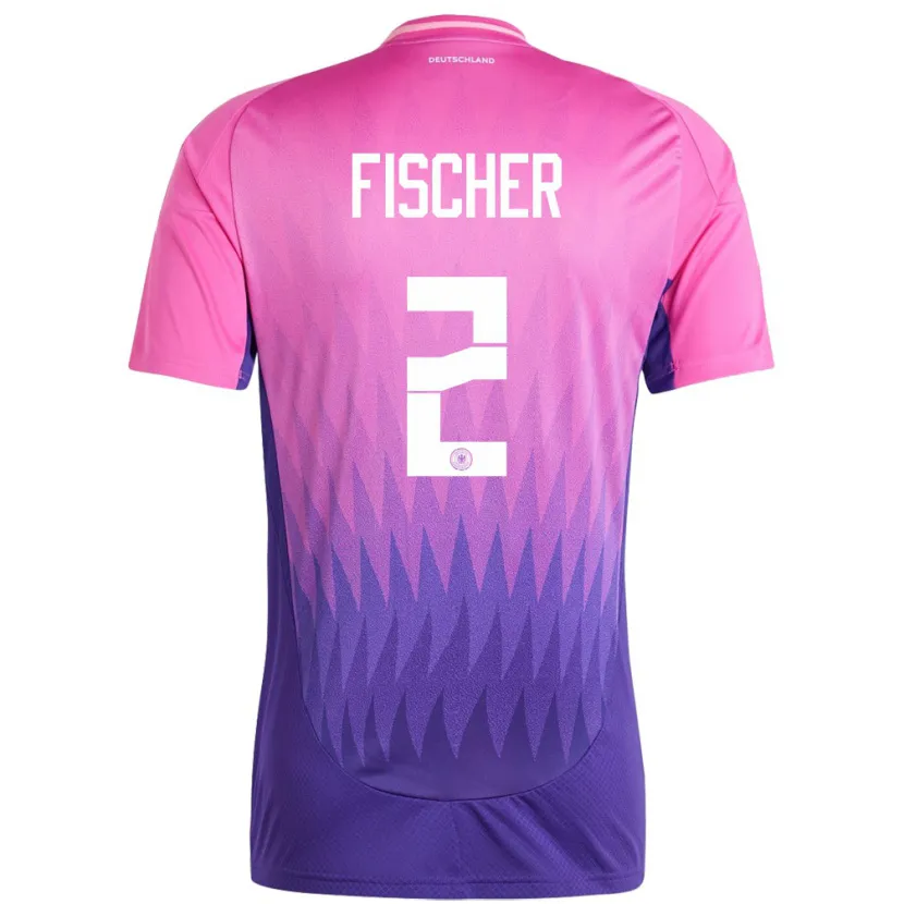 Danxen Męski Niemcy Kilian Fischer #2 Różowy Fiolet Wyjazdowa Koszulka 24-26 Koszulki Klubowe