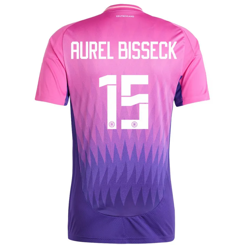 Danxen Męski Niemcy Yann Aurel Bisseck #15 Różowy Fiolet Wyjazdowa Koszulka 24-26 Koszulki Klubowe