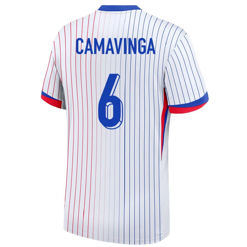 Danxen Męski Francja Eduardo Camavinga #6 Biały Wyjazdowa Koszulka 24-26 Koszulki Klubowe