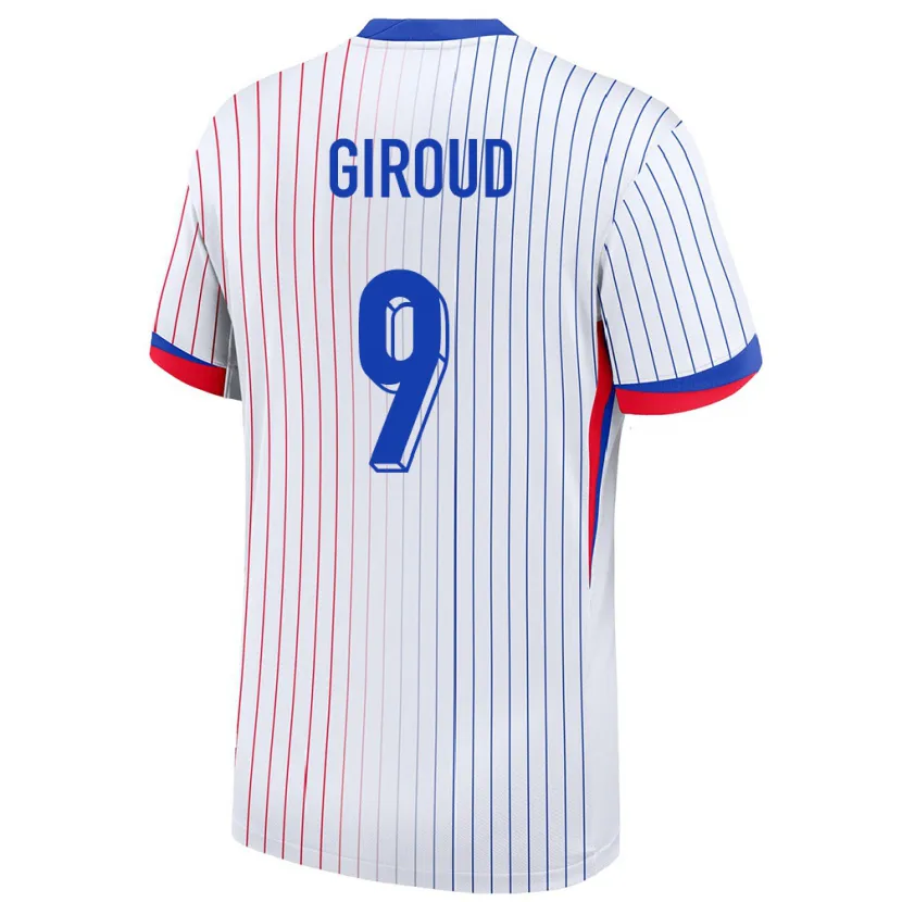 Danxen Męski Francja Olivier Giroud #9 Biały Wyjazdowa Koszulka 24-26 Koszulki Klubowe