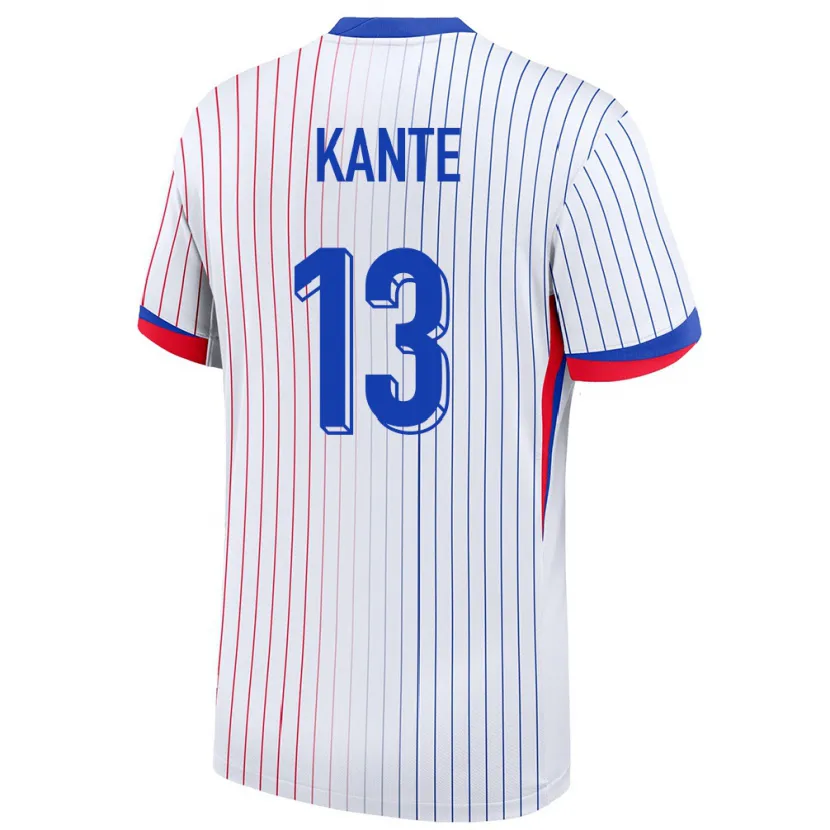 Danxen Męski Francja N Golo Kante #13 Biały Wyjazdowa Koszulka 24-26 Koszulki Klubowe