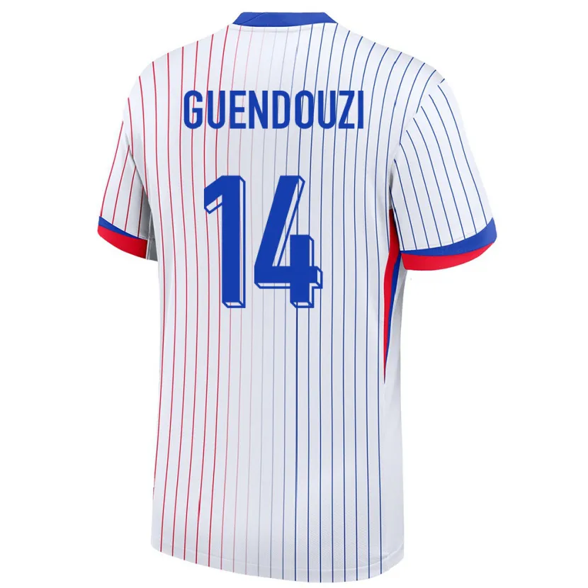 Danxen Męski Francja Matteo Guendouzi #14 Biały Wyjazdowa Koszulka 24-26 Koszulki Klubowe