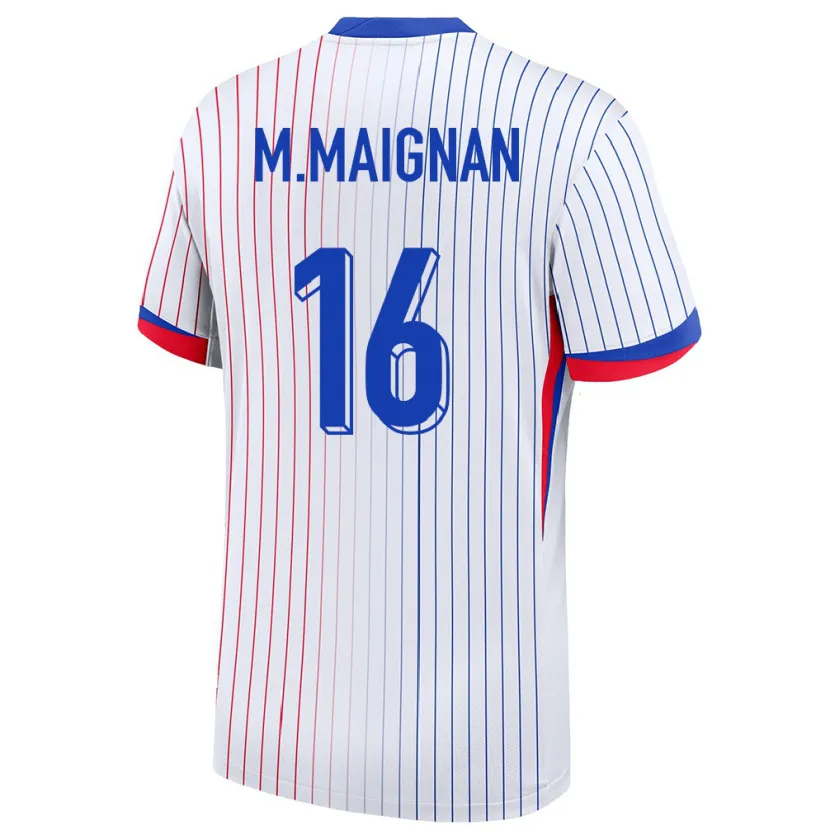 Danxen Męski Francja Mike Maignan #16 Biały Wyjazdowa Koszulka 24-26 Koszulki Klubowe