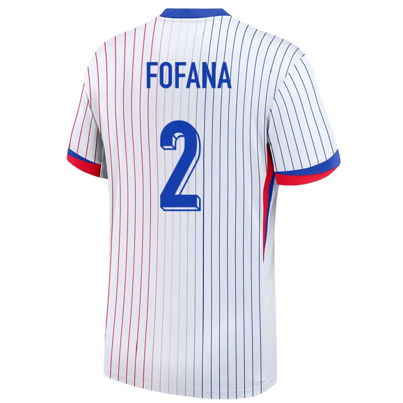 Danxen Męski Francja Wesley Fofana #2 Biały Wyjazdowa Koszulka 24-26 Koszulki Klubowe