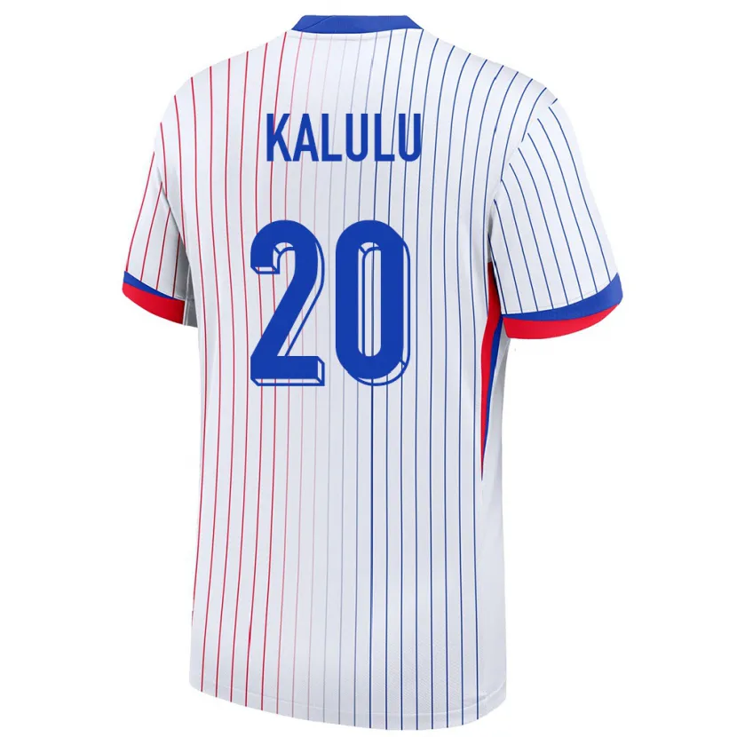 Danxen Męski Francja Pierre Kalulu #20 Biały Wyjazdowa Koszulka 24-26 Koszulki Klubowe