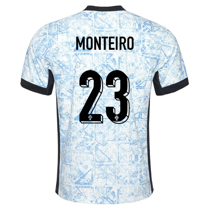Danxen Męski Portugalia David Monteiro #23 Kremowy Niebieski Wyjazdowa Koszulka 24-26 Koszulki Klubowe