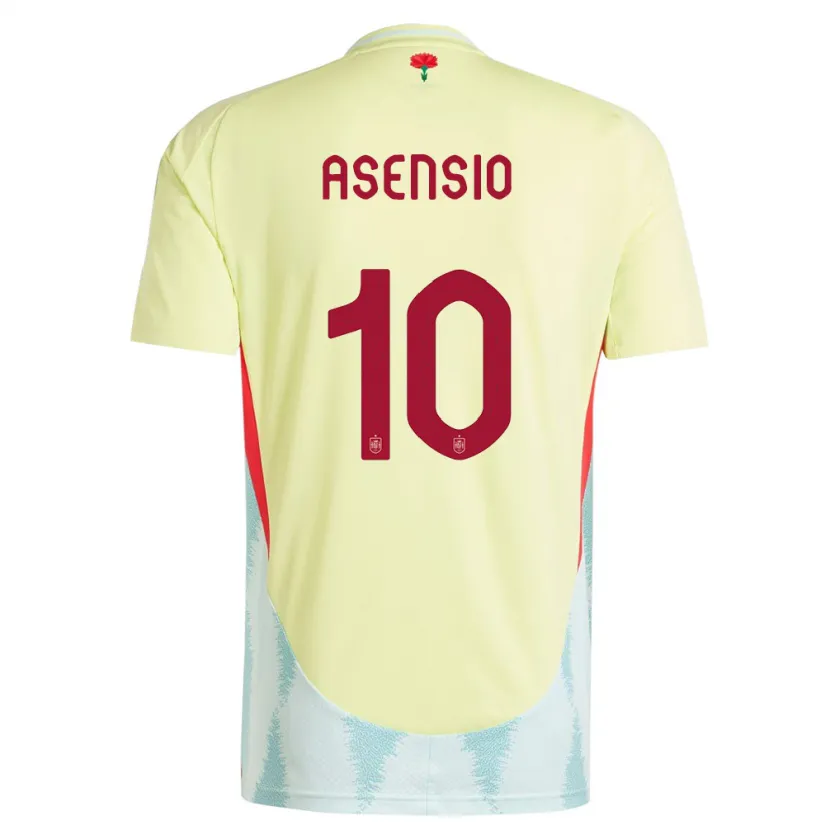 Danxen Męski Hiszpania Marco Asensio #10 Żółty Wyjazdowa Koszulka 24-26 Koszulki Klubowe