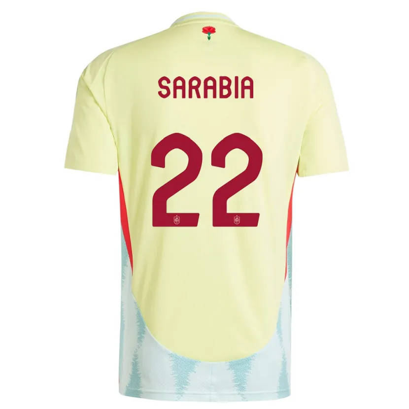 Danxen Męski Hiszpania Pablo Sarabia #22 Żółty Wyjazdowa Koszulka 24-26 Koszulki Klubowe