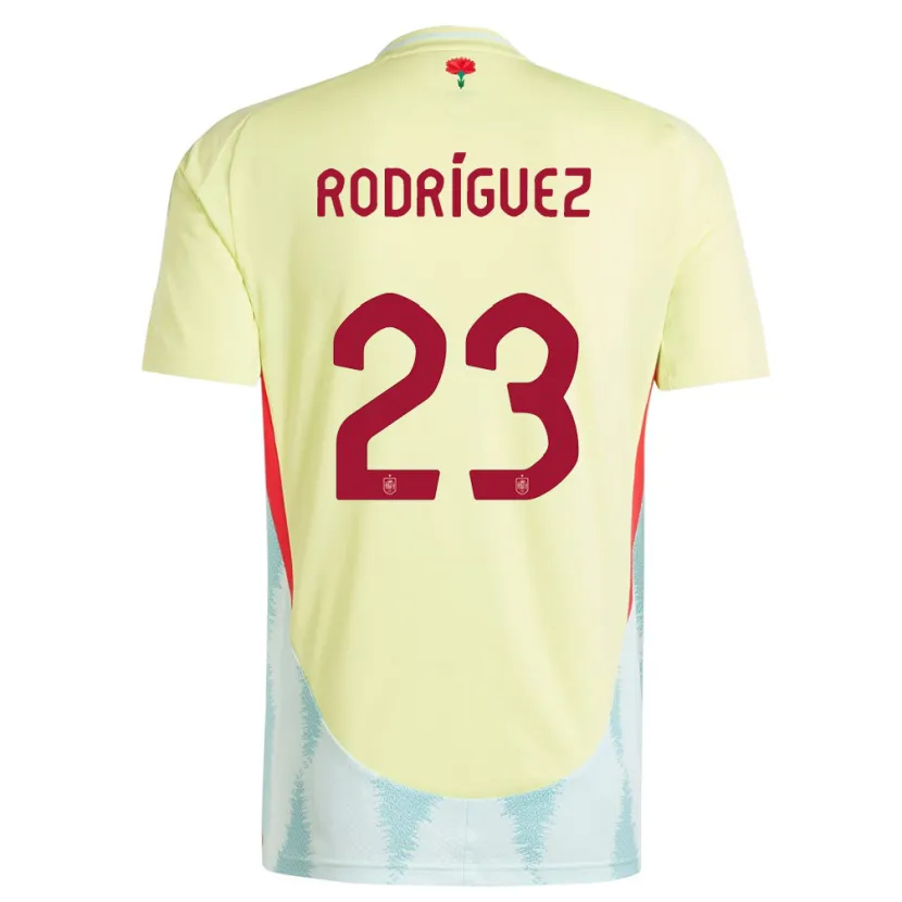 Danxen Męski Hiszpania Misa Rodriguez #23 Żółty Wyjazdowa Koszulka 24-26 Koszulki Klubowe