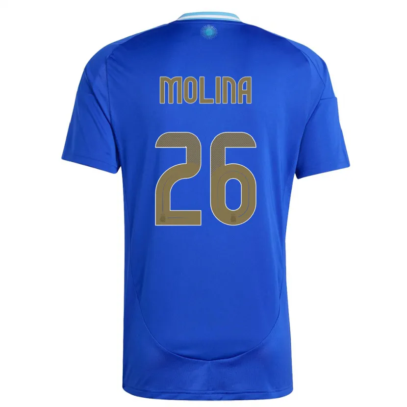 Danxen Męski Argentyna Nahuel Molina #26 Niebieski Wyjazdowa Koszulka 24-26 Koszulki Klubowe
