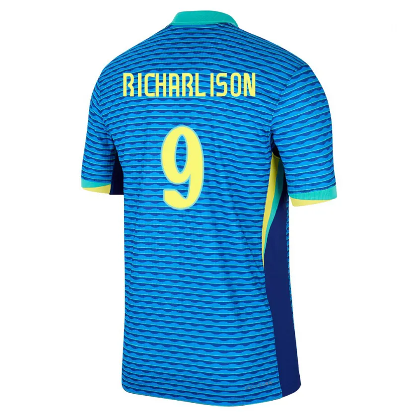 Danxen Męski Brazylia Richarlison #9 Niebieski Wyjazdowa Koszulka 24-26 Koszulki Klubowe
