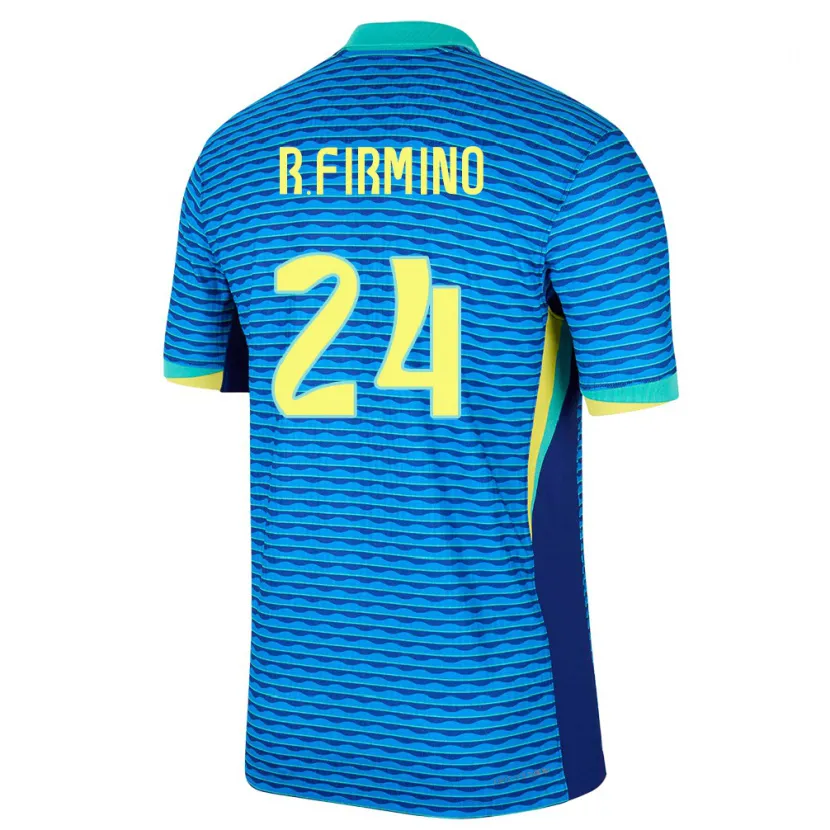 Danxen Męski Brazylia Roberto Firmino #24 Niebieski Wyjazdowa Koszulka 24-26 Koszulki Klubowe