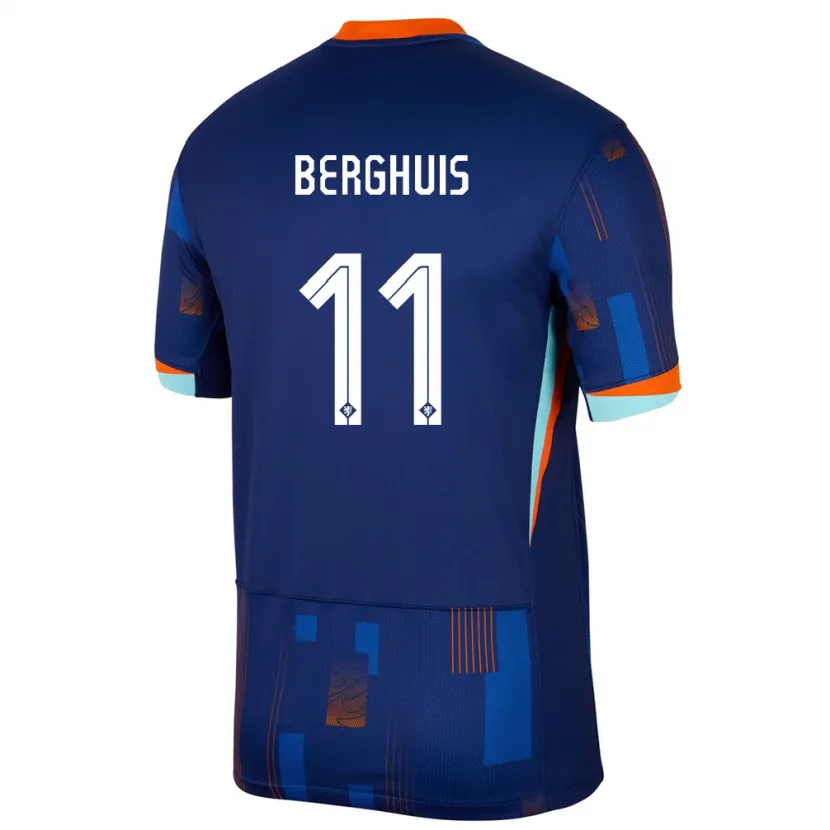 Danxen Męski Holandia Steven Berghuis #11 Niebieski Wyjazdowa Koszulka 24-26 Koszulki Klubowe