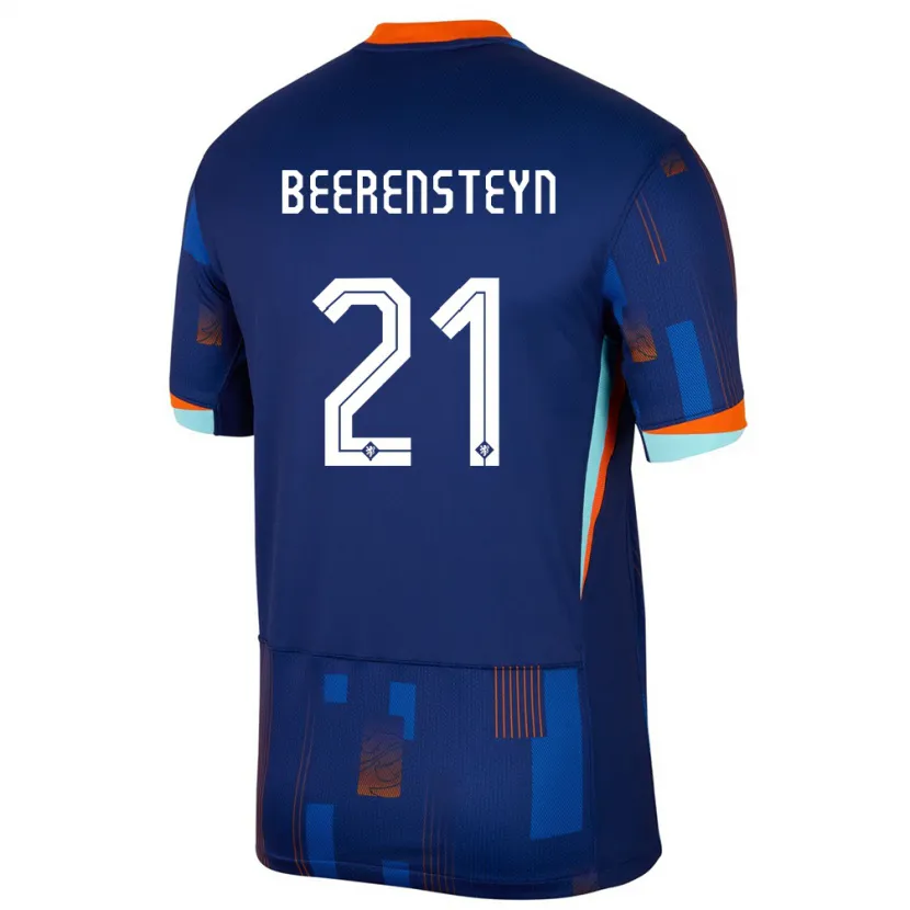 Danxen Męski Holandia Lineth Beerensteyn #21 Niebieski Wyjazdowa Koszulka 24-26 Koszulki Klubowe