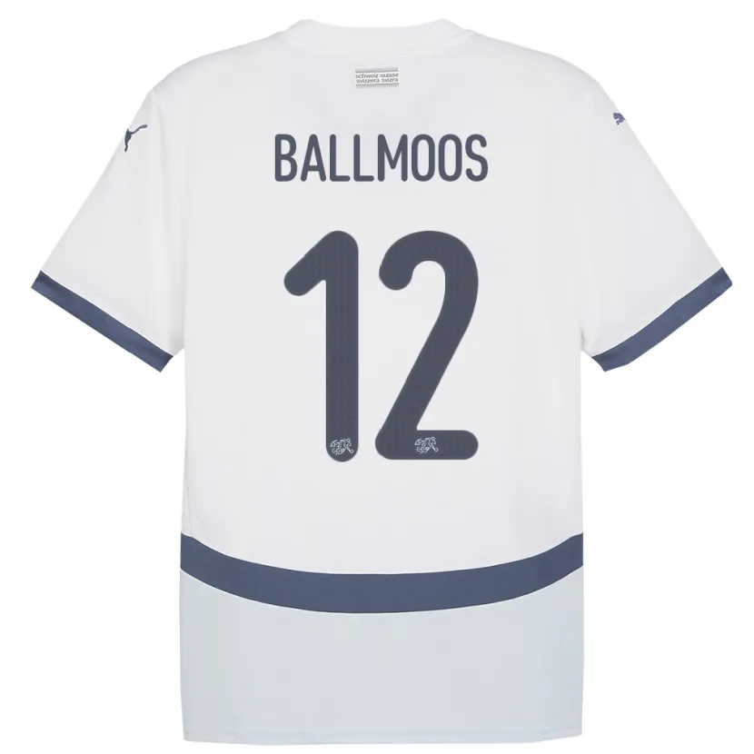 Danxen Męski Szwajcaria David Von Ballmoos #12 Biały Wyjazdowa Koszulka 24-26 Koszulki Klubowe