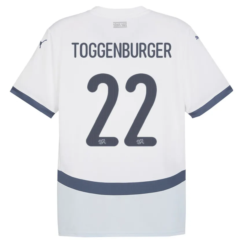 Danxen Męski Szwajcaria Nando Toggenburger #22 Biały Wyjazdowa Koszulka 24-26 Koszulki Klubowe