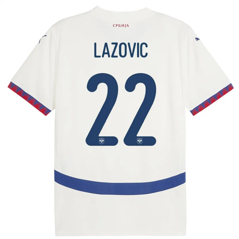 Danxen Męski Serbia Darko Lazovic #22 Biały Wyjazdowa Koszulka 24-26 Koszulki Klubowe