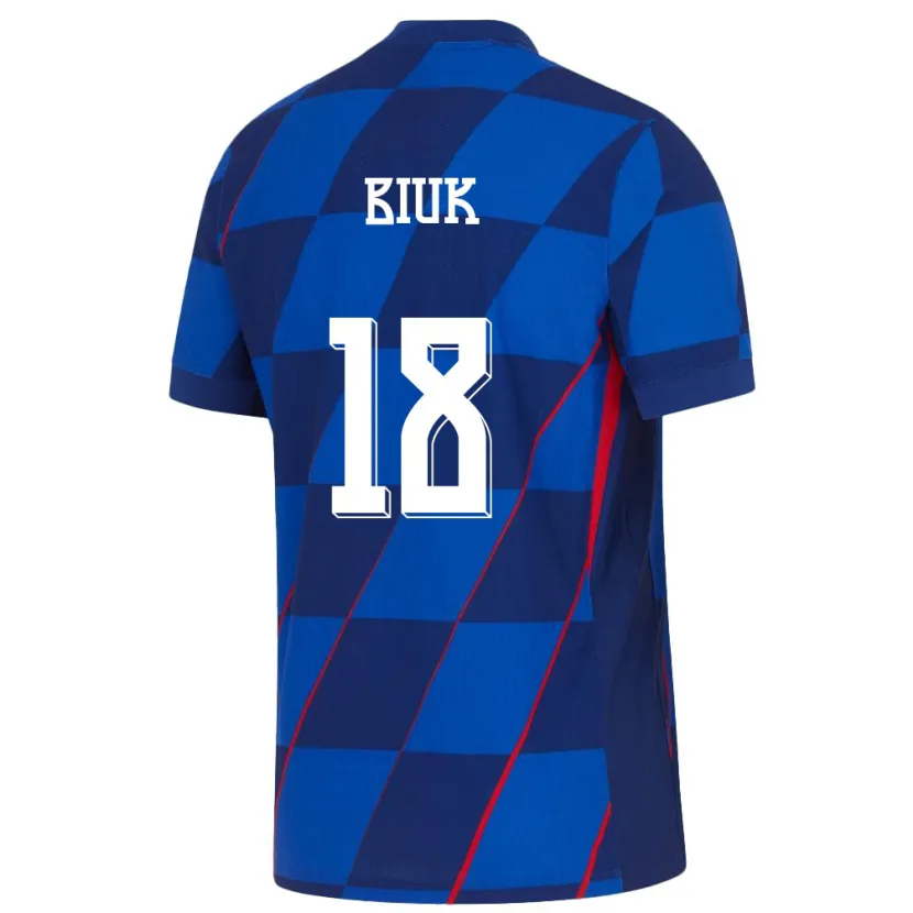 Danxen Męski Chorwacja Stipe Biuk #18 Niebieski Wyjazdowa Koszulka 24-26 Koszulki Klubowe
