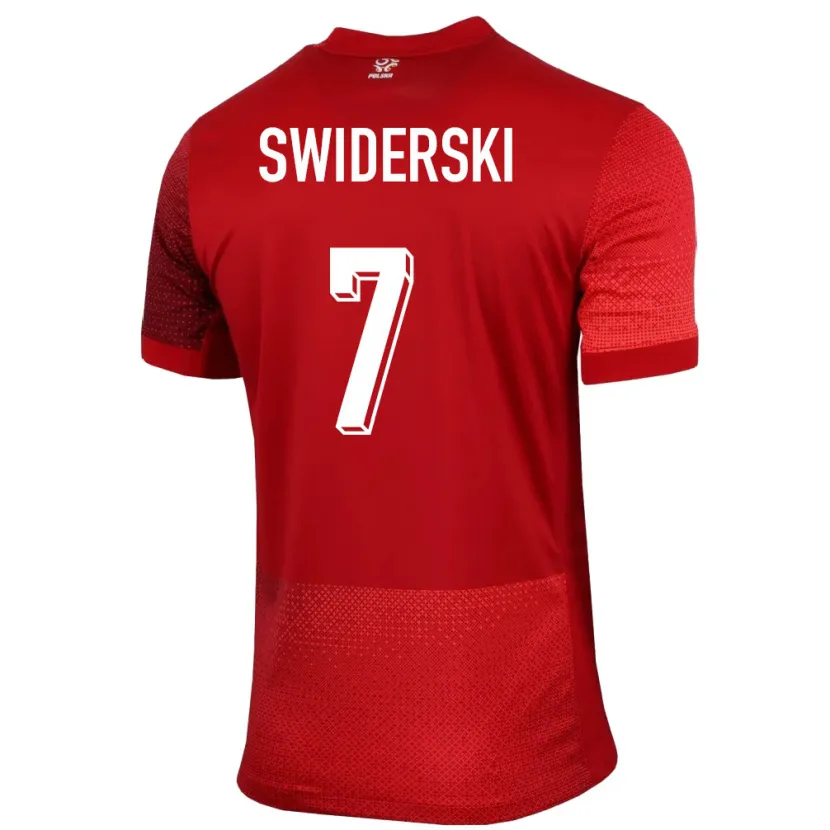Danxen Męski Polska Karol Swiderski #7 Czerwony Wyjazdowa Koszulka 24-26 Koszulki Klubowe