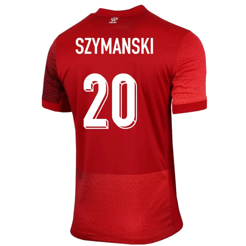 Danxen Męski Polska Sebastian Szymanski #20 Czerwony Wyjazdowa Koszulka 24-26 Koszulki Klubowe