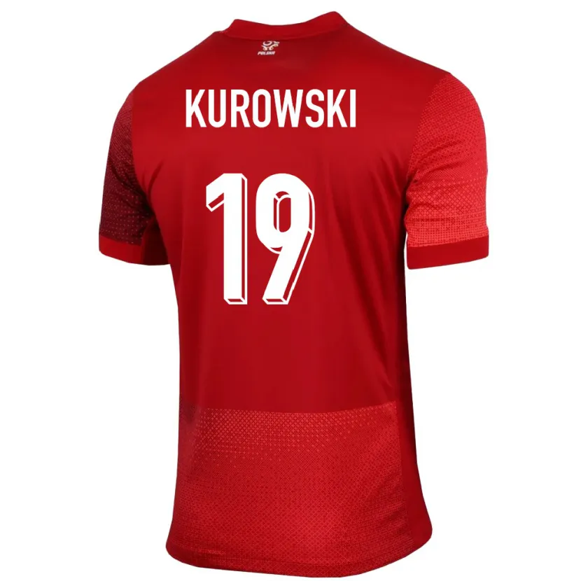Danxen Męski Polska Milosz Kurowski #19 Czerwony Wyjazdowa Koszulka 24-26 Koszulki Klubowe