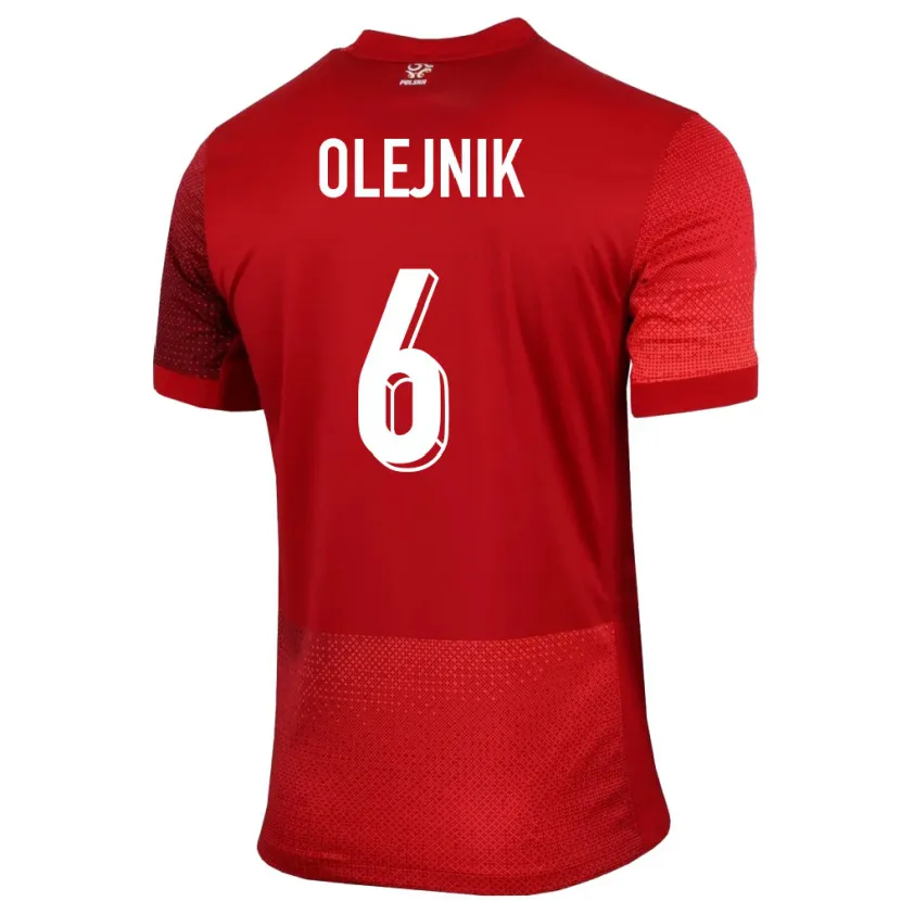 Danxen Męski Polska Patryk Olejnik #6 Czerwony Wyjazdowa Koszulka 24-26 Koszulki Klubowe