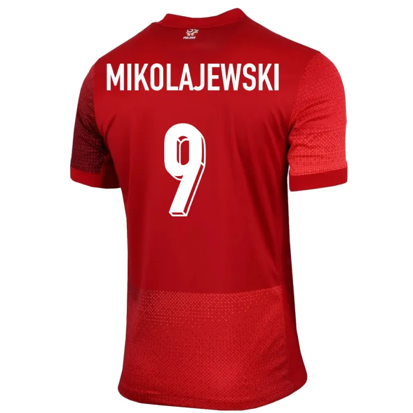 Danxen Męski Polska Daniel Mikolajewski #9 Czerwony Wyjazdowa Koszulka 24-26 Koszulki Klubowe