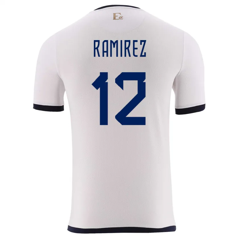 Danxen Męski Ecuador Moises Ramirez #12 Biały Wyjazdowa Koszulka 24-26 Koszulki Klubowe