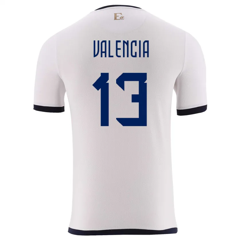 Danxen Męski Ecuador Enner Valencia #13 Biały Wyjazdowa Koszulka 24-26 Koszulki Klubowe