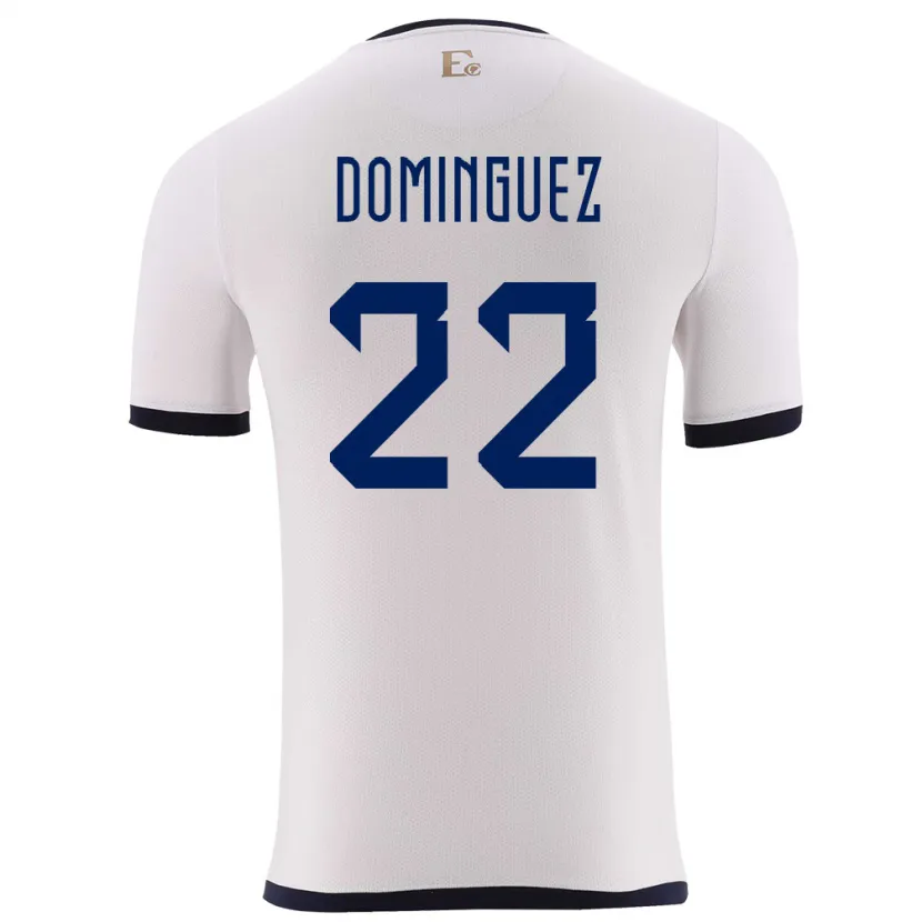 Danxen Męski Ecuador Alexander Dominguez #22 Biały Wyjazdowa Koszulka 24-26 Koszulki Klubowe
