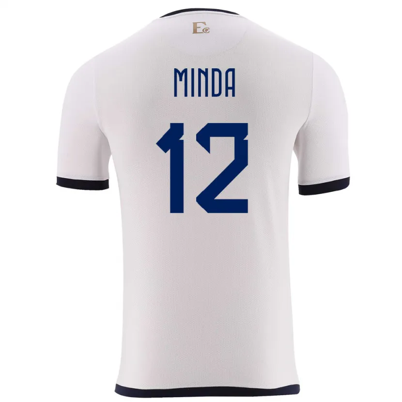 Danxen Męski Ecuador Ethan Minda #12 Biały Wyjazdowa Koszulka 24-26 Koszulki Klubowe