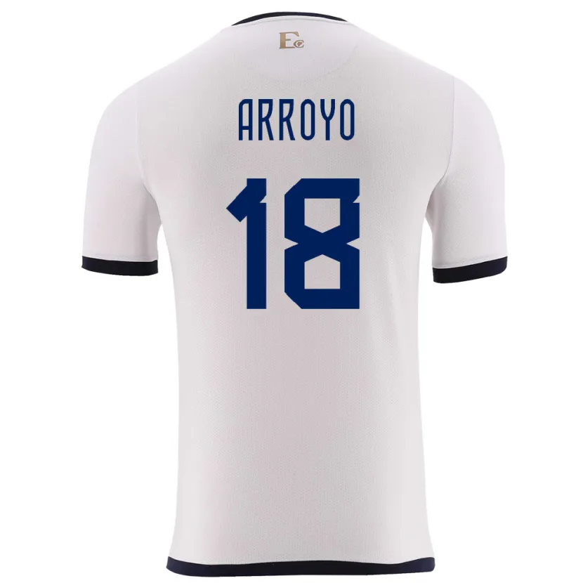 Danxen Męski Ecuador Jean Arroyo #18 Biały Wyjazdowa Koszulka 24-26 Koszulki Klubowe