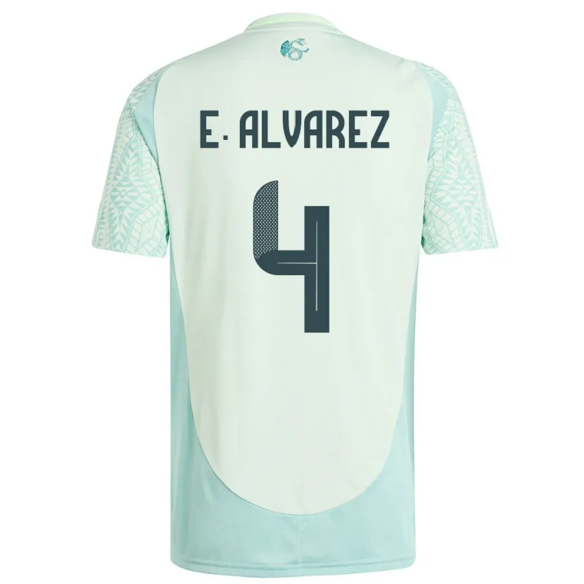 Danxen Męski Meksyk Edson Alvarez #4 Lniana Zieleń Wyjazdowa Koszulka 24-26 Koszulki Klubowe